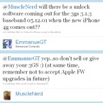 MuscleNerd: iPhone 3GS Unlock für Firmware 3.1.3 in der Arbeit