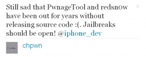 Tweet von chpwn zu redsn0w, PwnageTool und Open Source Tweet von chpwn zu redsn0w, PwnageTool und Open Source