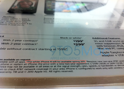 Weißes iPhone 4 ab Frühjahr 2011 erhältlich?