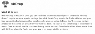 AirDrop im neuen Mac OS X Lion