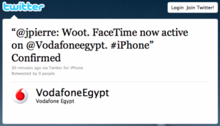 facetimeegypt Tweet von VodafoneEgypt