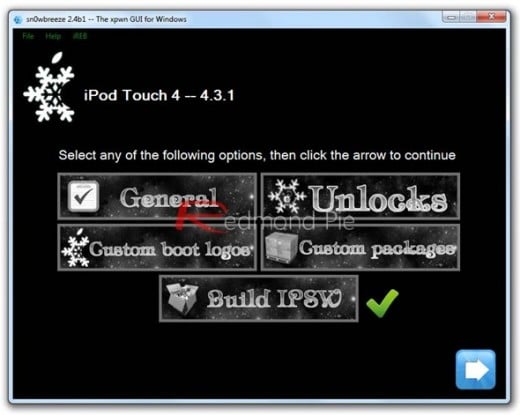 5. Schritt: Den “Expert Mode” auswählen, anschließend auf “Build IPSW” klicken, um die Custom Jailbroken Firmware zu erstellen. Wichtig: Wer auf einen Unlock angewiesen ist, wählt statt dem “Expert Mode” den “Baseband Preservation Mode”.