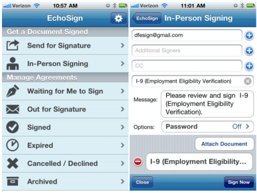 Adobe EchoSign für iPhone und iPad