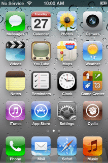 1. Schritt: Cydia am Homescreen des iDevices starten, und den "Search" Tab unten rechts auswählen.