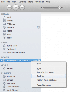 2. Schritt: Erstelle ein vollständiges Backup. Dazu (1) entweder iTunes starten, das angeschlossene Gerät in der Übersicht links auswählen, und nach Rechtsklick auf "Backup erstellen", (2) oder durch die iCloud über "Einstellungen" - "iCloud" - "Speicher & Backup" - "Backup jetzt erstellen".
