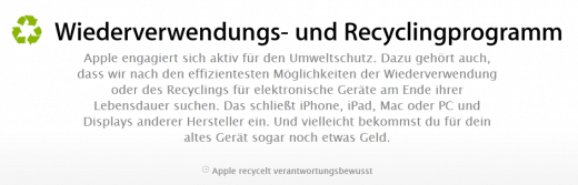 Apple und Umweltschutz: Recycling von alten Geräten gegen Bares
