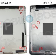 iPad 2 und iPad 3 Rückseite im Vergleich