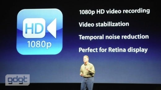 iPad 3: 1080p HD Videoaufzeichnung mit Bildstabilisierung und extra Noise-Reduktion